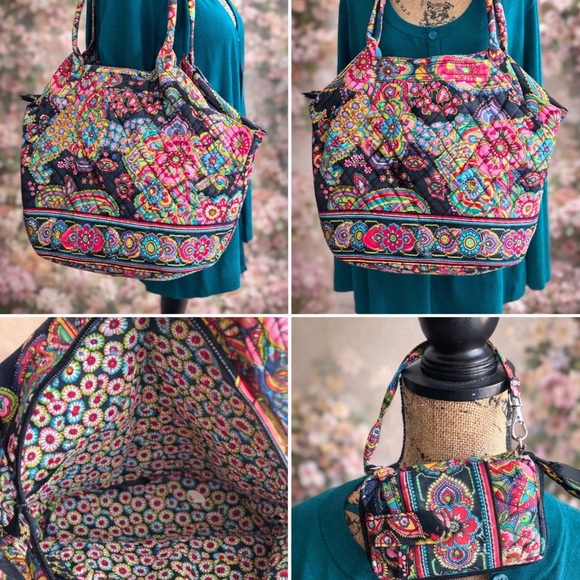 Vera Bradley Handbags - Vera Bradley Multicolor Quilted Floral & Paisley Tote